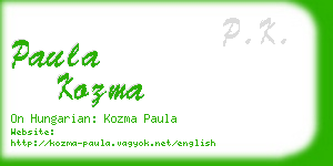 paula kozma business card